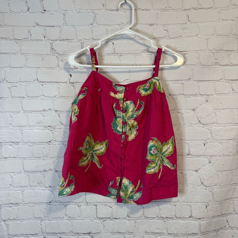 Faherty Pink Camisole with Boxy Buttoned Style